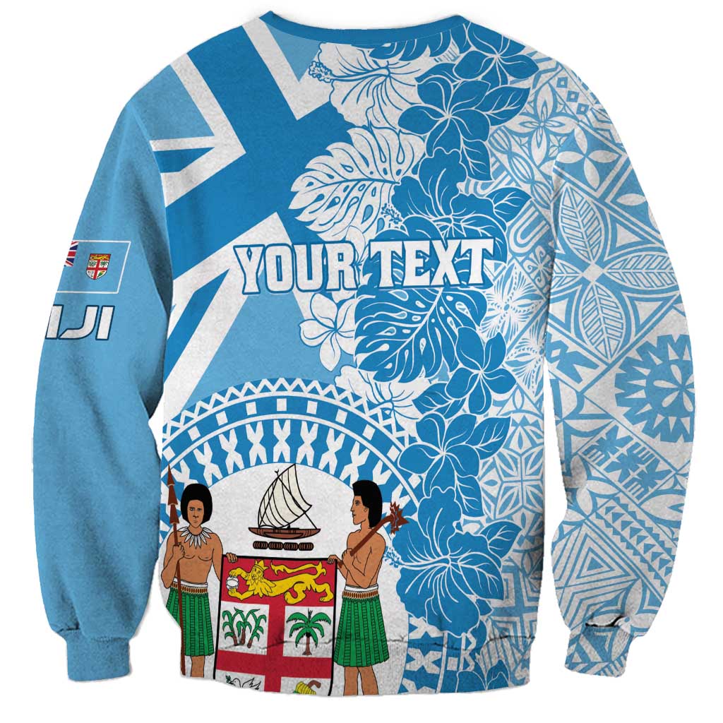 Personalised Fiji Day Sweatshirt Fijian Map Hibiscus Tapa Pattern LT01 - Polynesian Pride