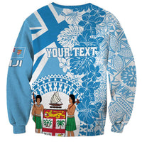 Personalised Fiji Day Sweatshirt Fijian Map Hibiscus Tapa Pattern LT01 - Polynesian Pride
