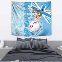 Personalised Fiji Day Tapestry Fijian Map Hibiscus Tapa Pattern LT01 - Polynesian Pride