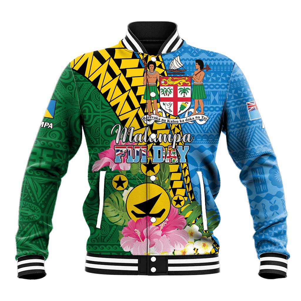 Personalised Malampa Fiji Day Baseball Jacket Tropical Tapa Pattern LT01 Unisex Art - Polynesian Pride