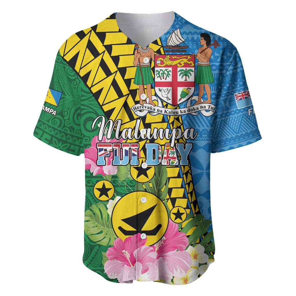 Personalised Malampa Fiji Day Baseball Jersey Tropical Tapa Pattern LT01 Art - Polynesian Pride