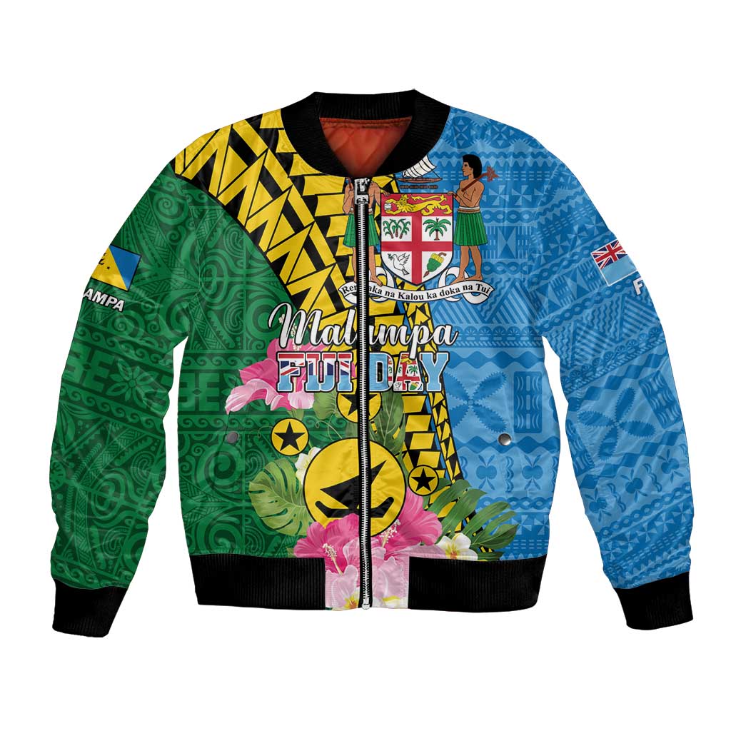 Personalised Malampa Fiji Day Bomber Jacket Tropical Tapa Pattern LT01 Unisex Art - Polynesian Pride
