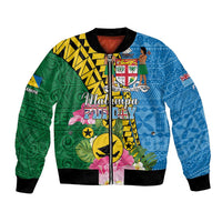 Personalised Malampa Fiji Day Bomber Jacket Tropical Tapa Pattern LT01 Unisex Art - Polynesian Pride