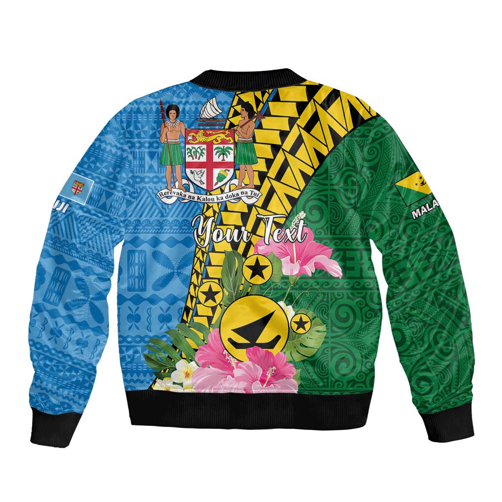 Personalised Malampa Fiji Day Bomber Jacket Tropical Tapa Pattern LT01 - Polynesian Pride