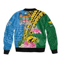 Personalised Malampa Fiji Day Bomber Jacket Tropical Tapa Pattern LT01 - Polynesian Pride