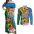 Personalised Malampa Fiji Day Couples Matching Off Shoulder Maxi Dress and Long Sleeve Button Shirt Tropical Tapa Pattern