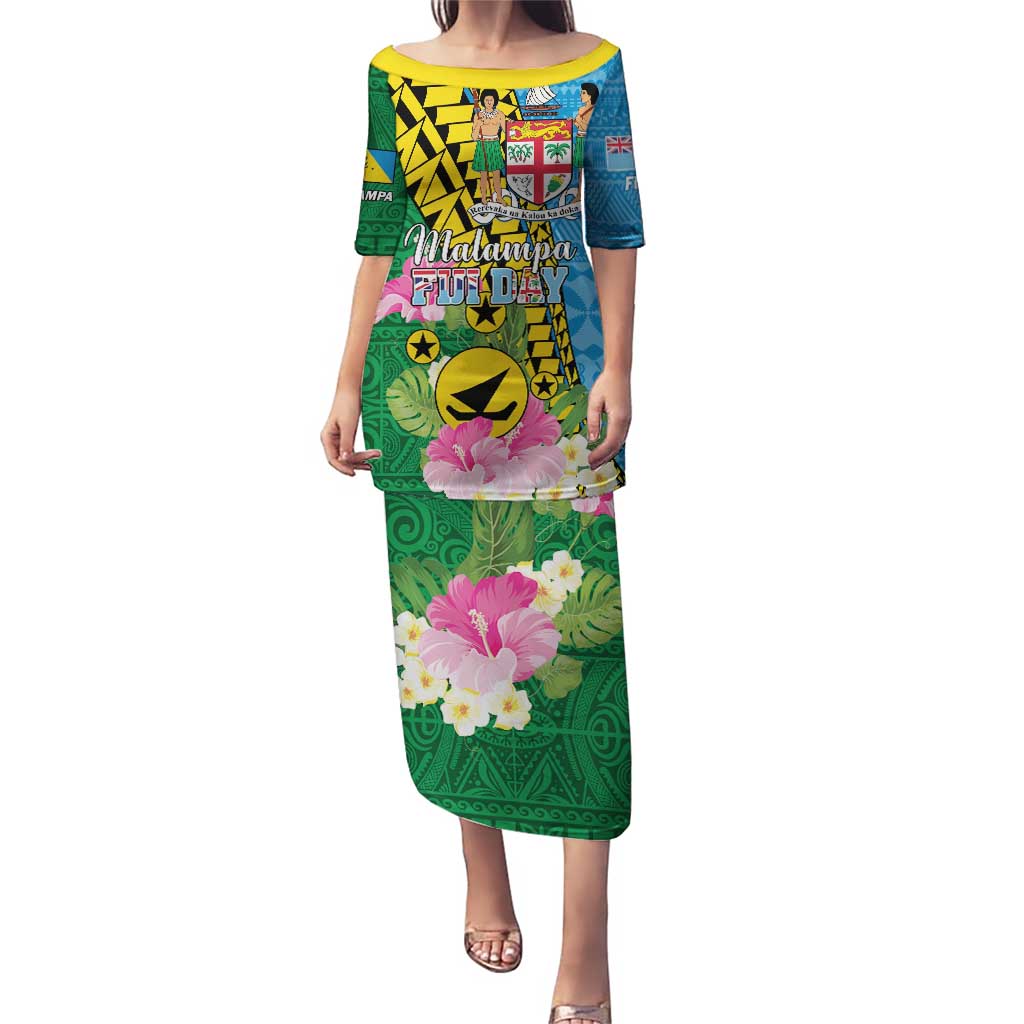 Personalised Malampa Fiji Day Puletasi Tropical Tapa Pattern LT01 Long Dress Art - Polynesian Pride