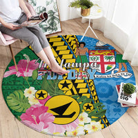 Malampa Fiji Day Round Carpet Tropical Tapa Pattern LT01 - Polynesian Pride
