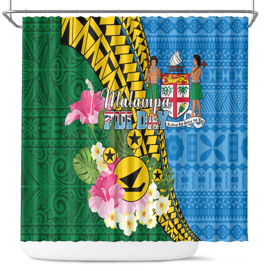 Malampa Fiji Day Shower Curtain Tropical Tapa Pattern LT01 Art - Polynesian Pride