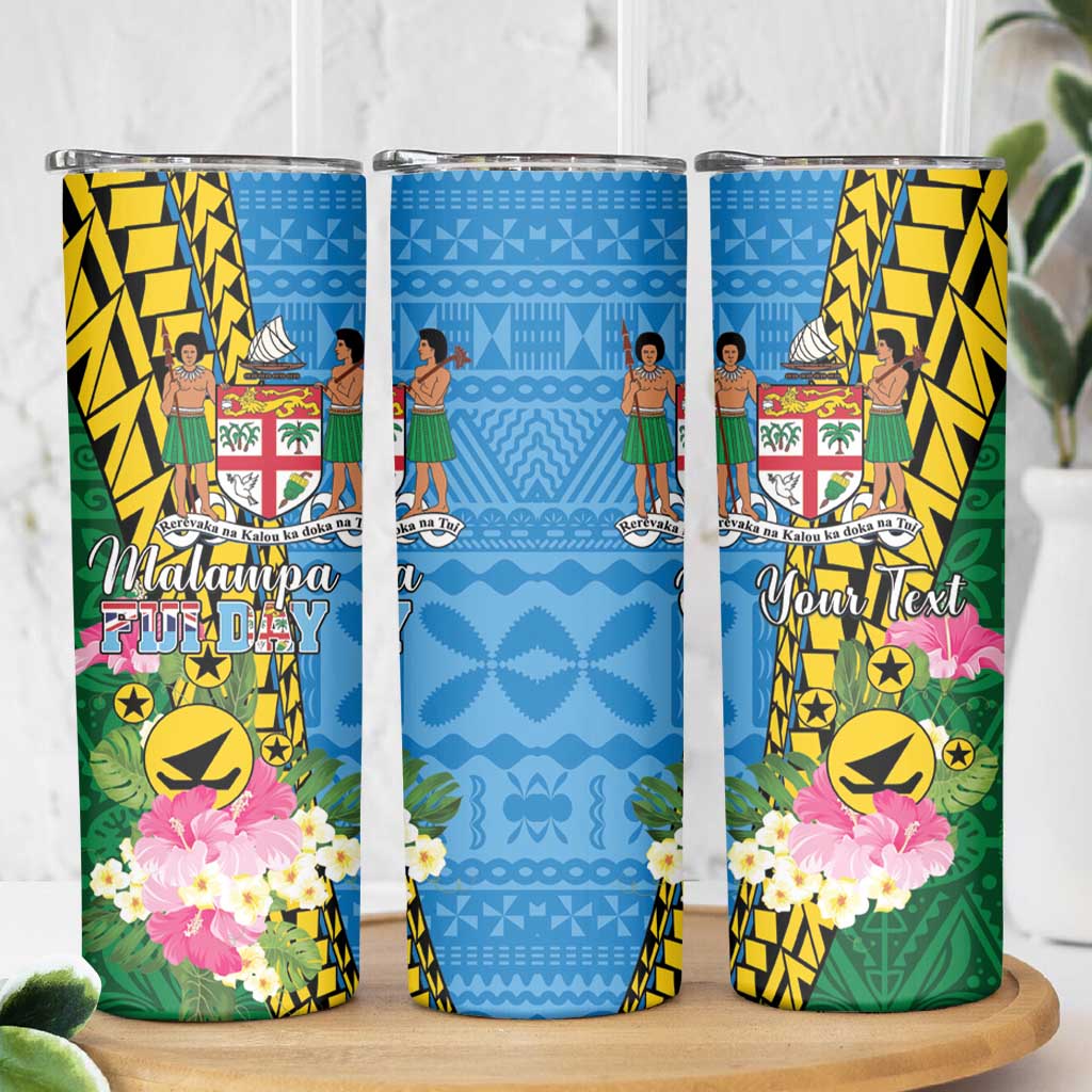 Personalised Malampa Fiji Day Skinny Tumbler Tropical Tapa Pattern LT01 - Polynesian Pride