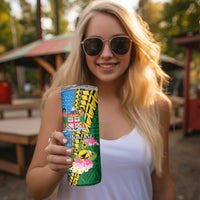 Personalised Malampa Fiji Day Skinny Tumbler Tropical Tapa Pattern LT01 - Polynesian Pride