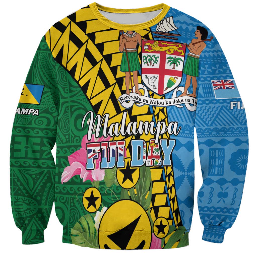 Personalised Malampa Fiji Day Sweatshirt Tropical Tapa Pattern LT01 Unisex Art - Polynesian Pride