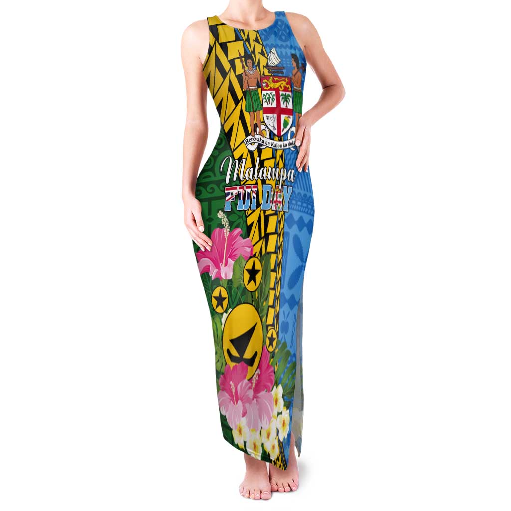 Personalised Malampa Fiji Day Tank Maxi Dress Tropical Tapa Pattern LT01 Women Art - Polynesian Pride