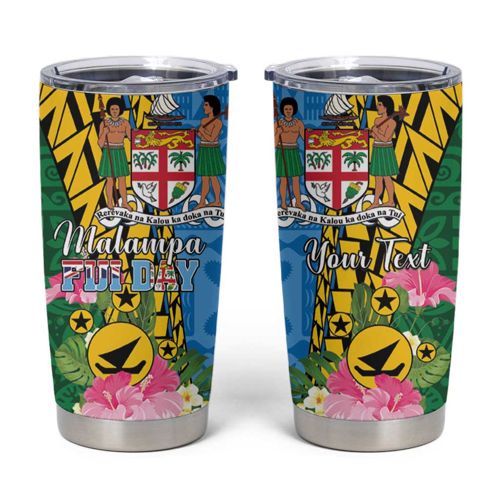 Personalised Malampa Fiji Day Tumbler Cup Tropical Tapa Pattern LT01 Art - Polynesian Pride