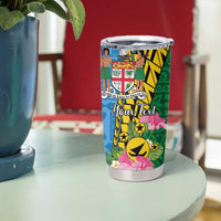 Personalised Malampa Fiji Day Tumbler Cup Tropical Tapa Pattern LT01 - Polynesian Pride