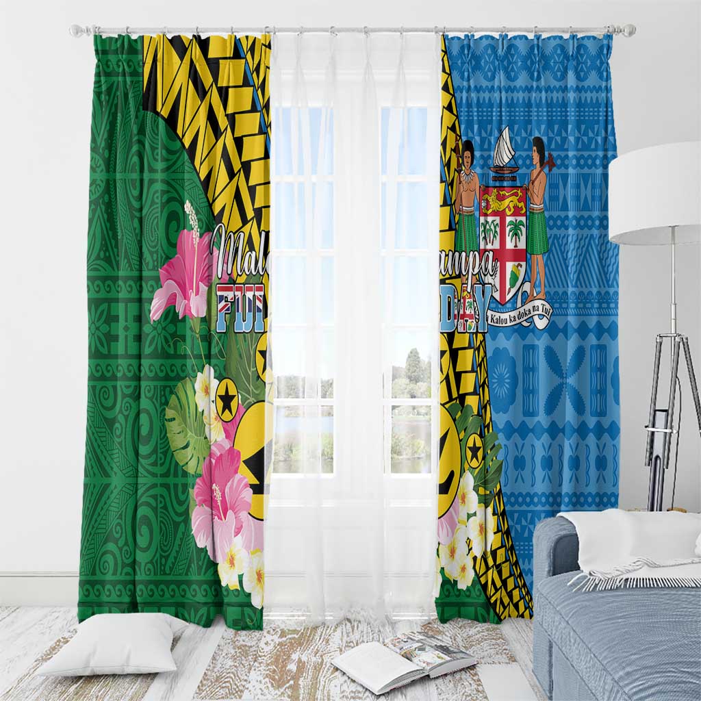 Malampa Fiji Day Window Curtain Tropical Tapa Pattern LT01 - Polynesian Pride