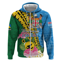 Personalised Malampa Fiji Day Zip Hoodie Tropical Tapa Pattern LT01 Zip Hoodie Art - Polynesian Pride