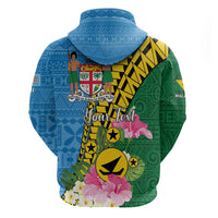 Personalised Malampa Fiji Day Zip Hoodie Tropical Tapa Pattern LT01 - Polynesian Pride