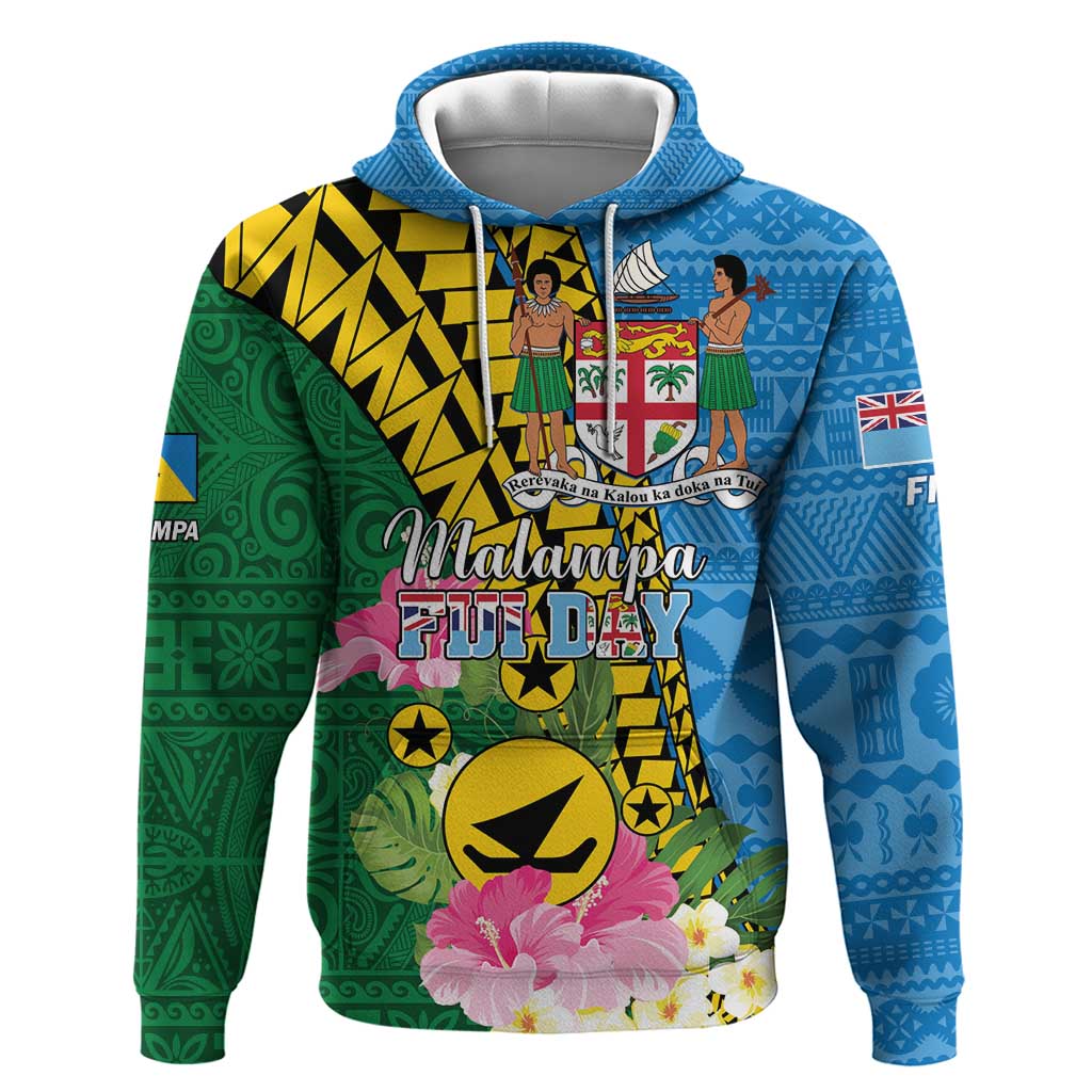 Personalised Malampa Fiji Day Zip Hoodie Tropical Tapa Pattern LT01 Pullover Hoodie Art - Polynesian Pride