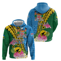 Personalised Malampa Fiji Day Zip Hoodie Tropical Tapa Pattern LT01 - Polynesian Pride