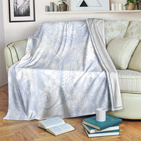 Samoa White Sunday Blanket Plumeria Floral LT01 White - Polynesian Pride