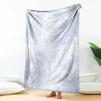 Samoa White Sunday Blanket Plumeria Floral LT01 - Polynesian Pride