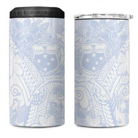 Samoa White Sunday 4 in 1 Can Cooler Tumbler Plumeria Floral LT01 One Size: 16 oz White - Polynesian Pride