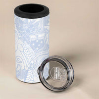 Samoa White Sunday 4 in 1 Can Cooler Tumbler Plumeria Floral LT01 - Polynesian Pride