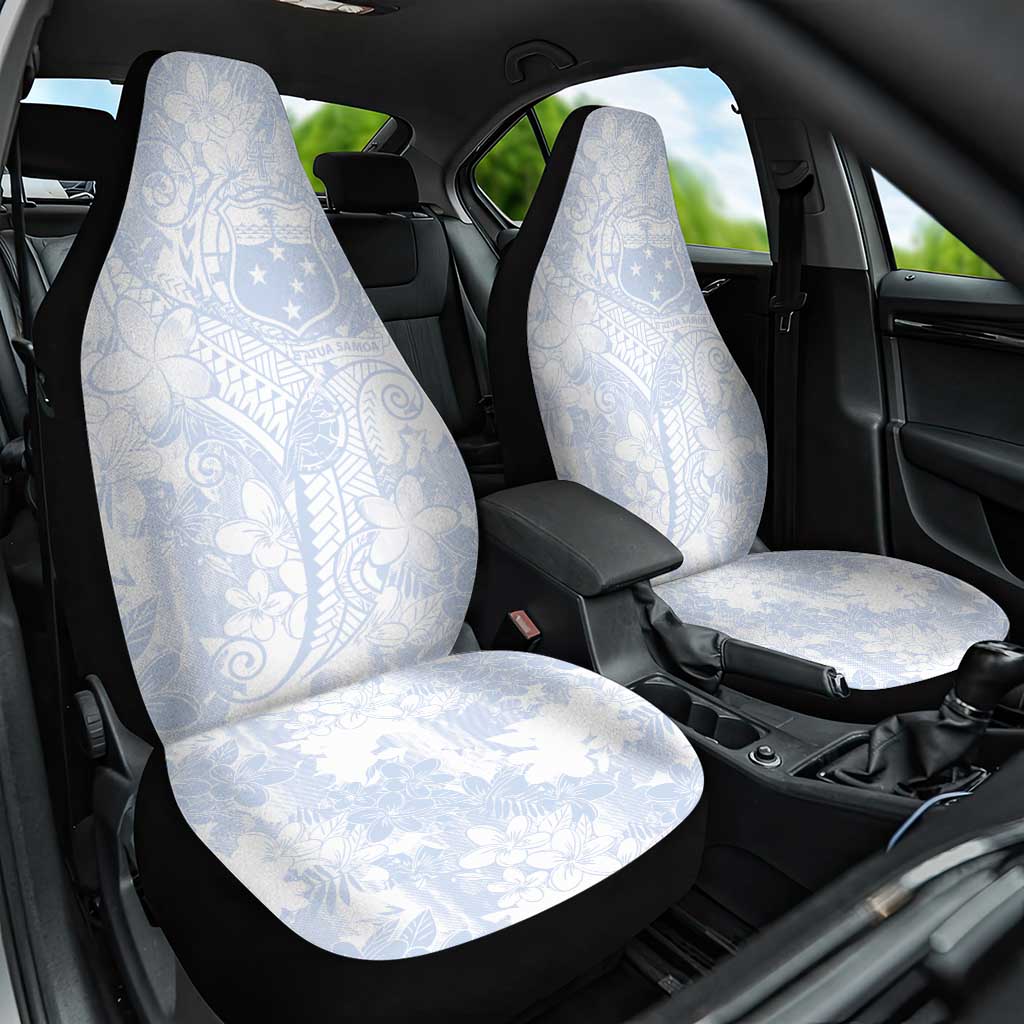 Samoa White Sunday Car Seat Cover Plumeria Floral LT01 One Size White - Polynesian Pride