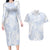 Samoa White Sunday Couples Matching Long Sleeve Bodycon Dress and Hawaiian Shirt Plumeria Floral