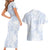 Samoa White Sunday Couples Matching Short Sleeve Bodycon Dress and Hawaiian Shirt Plumeria Floral