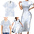 Samoa White Sunday Family Matching Short Sleeve Bodycon Dress and Hawaiian Shirt Plumeria Floral