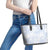 Samoa White Sunday Leather Tote Bag Plumeria Floral