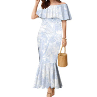 Samoa White Sunday Mermaid Dress Plumeria Floral LT01 Women White - Polynesian Pride