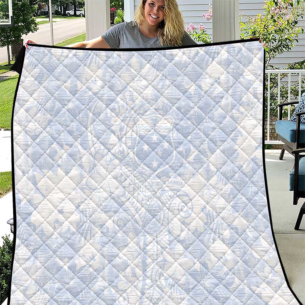 Samoa White Sunday Quilt Plumeria Floral