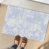 Samoa White Sunday Rubber Doormat Plumeria Floral LT01 - Polynesian Pride