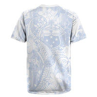 Samoa White Sunday Rugby Jersey Plumeria Floral LT01 - Polynesian Pride