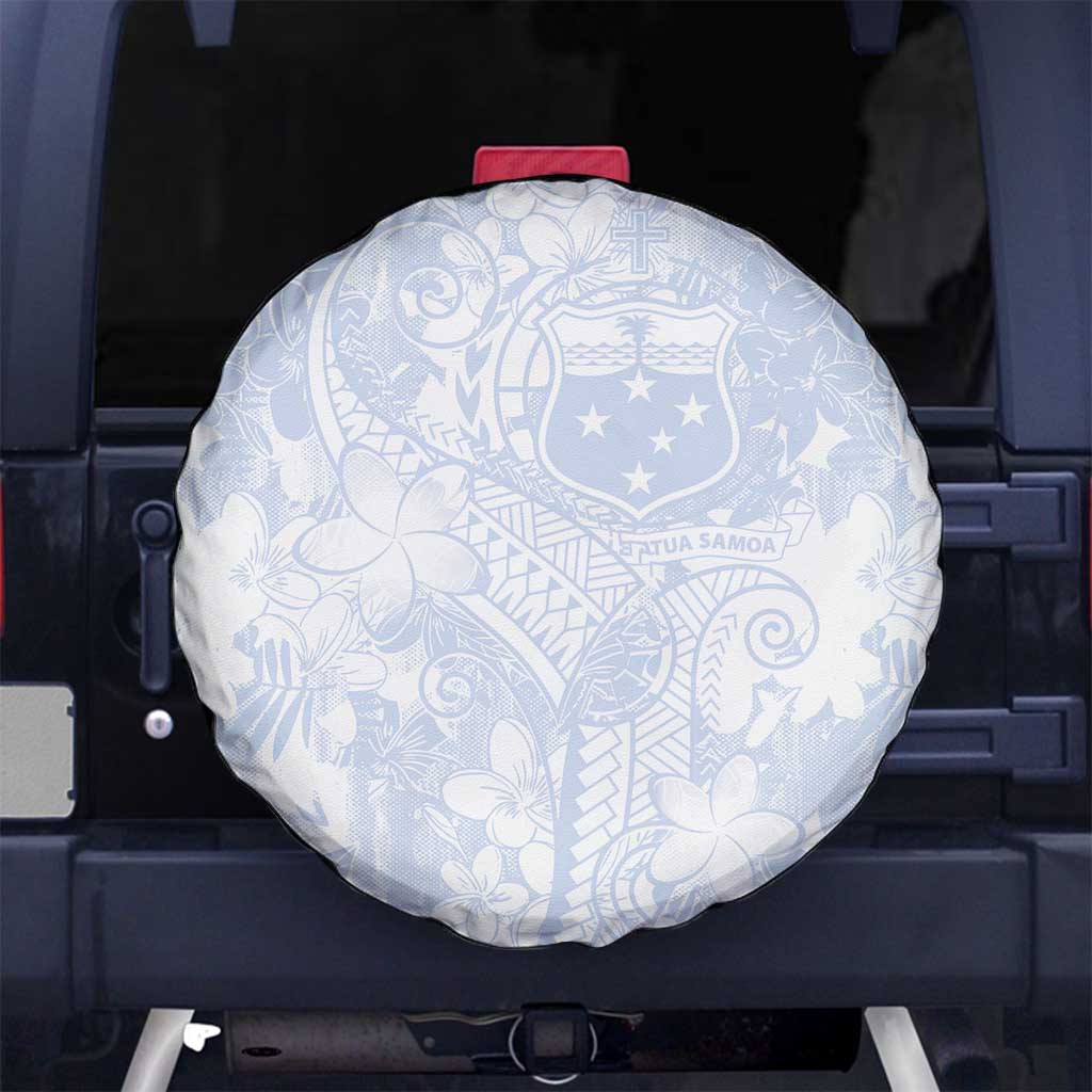 Samoa White Sunday Spare Tire Cover Plumeria Floral LT01 - Polynesian Pride