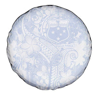 Samoa White Sunday Spare Tire Cover Plumeria Floral LT01 - Polynesian Pride