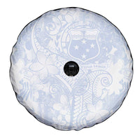 Samoa White Sunday Spare Tire Cover Plumeria Floral LT01 - Polynesian Pride