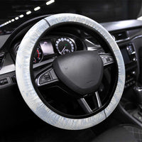 Samoa White Sunday Steering Wheel Cover Plumeria Floral LT01 Universal Fit White - Polynesian Pride