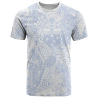 Samoa White Sunday T Shirt Plumeria Floral LT01 White - Polynesian Pride