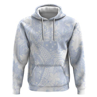 Samoa White Sunday Zip Hoodie Plumeria Floral LT01 Pullover Hoodie White - Polynesian Pride