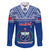 Samoa Rugby Family Matching Puletasi Dress and Hawaiian Shirt Manu Samoa Polynesian Tatoo Pattern LT01 Dad's Shirt - Long Sleeve Blue - Polynesian Pride