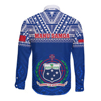 Samoa Rugby Long Sleeve Button Shirt Manu Samoa Polynesian Tatoo Pattern LT01 - Polynesian Pride