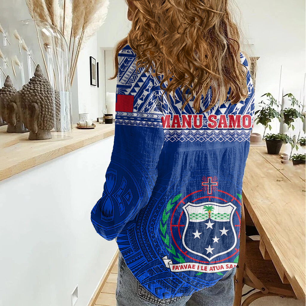 Samoa Rugby Women Casual Shirt Manu Samoa Polynesian Tatoo Pattern LT01 - Polynesian Pride