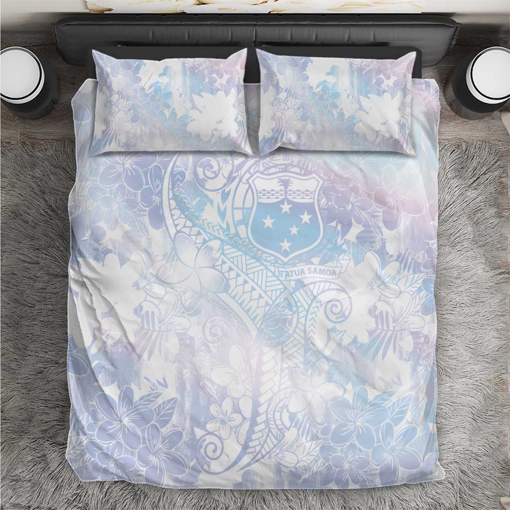 Samoa White Sunday Bedding Set Sweet Pastel Plumeria Floral LT01 White - Polynesian Pride