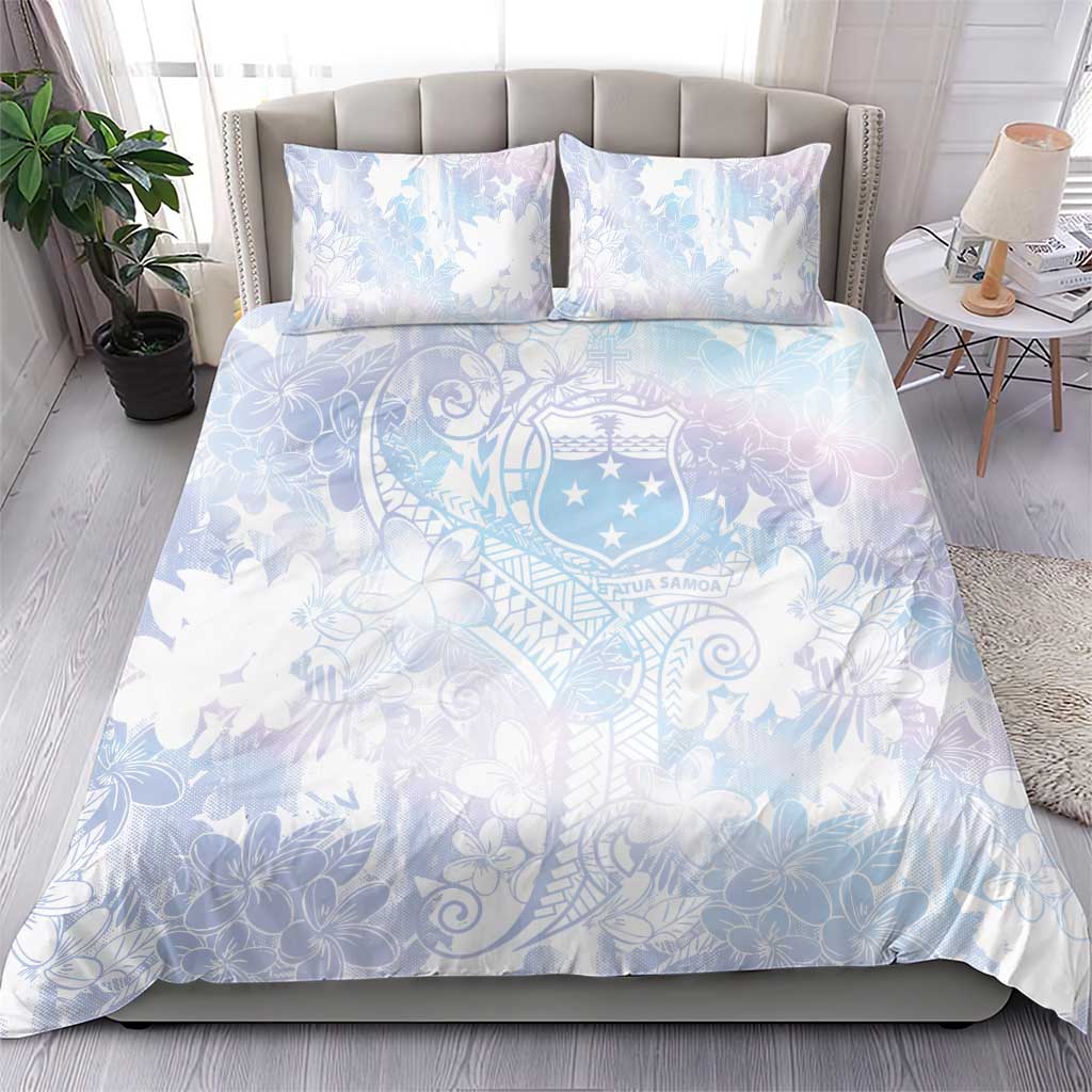 Samoa White Sunday Bedding Set Sweet Pastel Plumeria Floral LT01 - Polynesian Pride