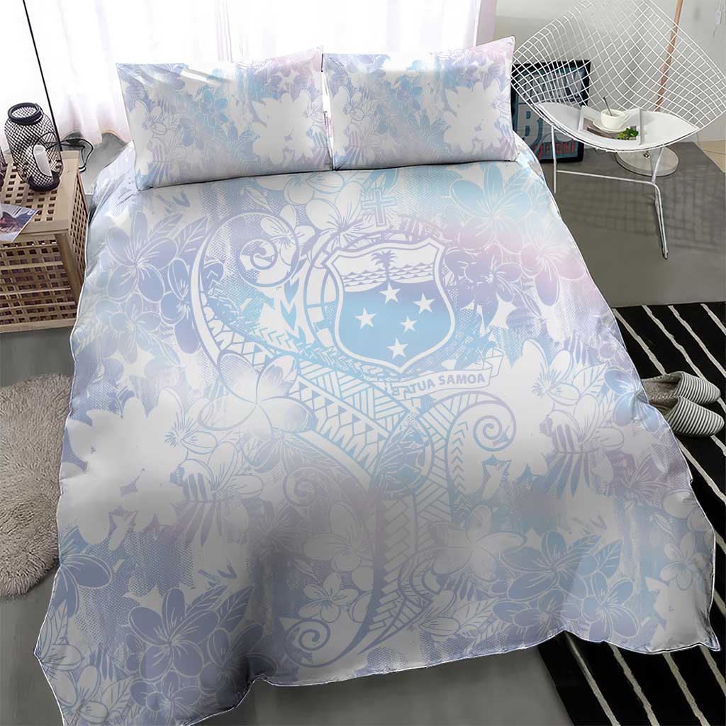 Samoa White Sunday Bedding Set Sweet Pastel Plumeria Floral LT01 - Polynesian Pride