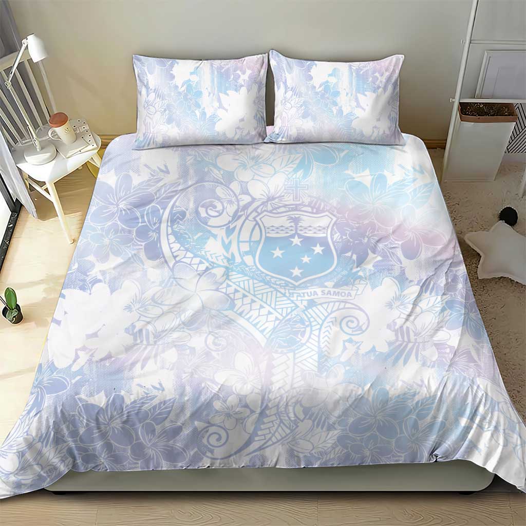 Samoa White Sunday Bedding Set Sweet Pastel Plumeria Floral LT01 - Polynesian Pride